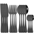 Axyaa 16-Piece Stainless Steel Cutlery Set - Silverware Spoon Knife Fork Tableware