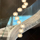 Axyaa Crystal Chandelier Stair Pendant Living Room Interior Lighting