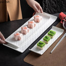 Axyaa Mosaic Texture Ceramic Sushi Dessert Sashimi Plates - Set of 4