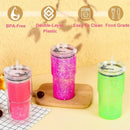 Axyaa Double-Layer Snowball Tumbler with Lid, Straw, and Pre-Drilled Hole