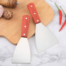 Axyaa Stainless Steel Spatula with Wooden Handle - BBQ Cooking Utensil