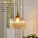 Axyaa Glass Pendant Light E27 Base Adjustable Ceiling Lamp for Living Room