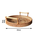 Axyaa Handmade Rattan Fruit Basket Tea Tray Organizer