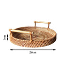 Axyaa Handmade Rattan Fruit Basket Tea Tray Organizer