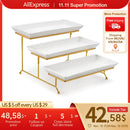Axyaa 3-Tier Porcelain Serving Platter with Sturdier Stand