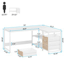 Axyaa L-Shaped Computer Desk with Storage Drawers and Shelves