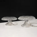 Axyaa Mushroom-Shaped Glass Seafood Sushi Plate - High Footed Dessert Serving Plate