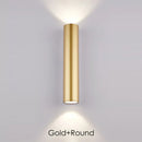 Axyaa Gold Stainless Steel Outdoor LED Wall Lamp IP67 Waterproof Sconce