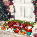 Christmas Dwarf Print Floor Mat for Living Room and Balcony Decoration by Axyaa