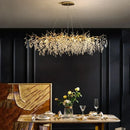 Axyaa Crystal Branch Chandelier Ceiling Pendant for Living Dining Bedroom Lighting