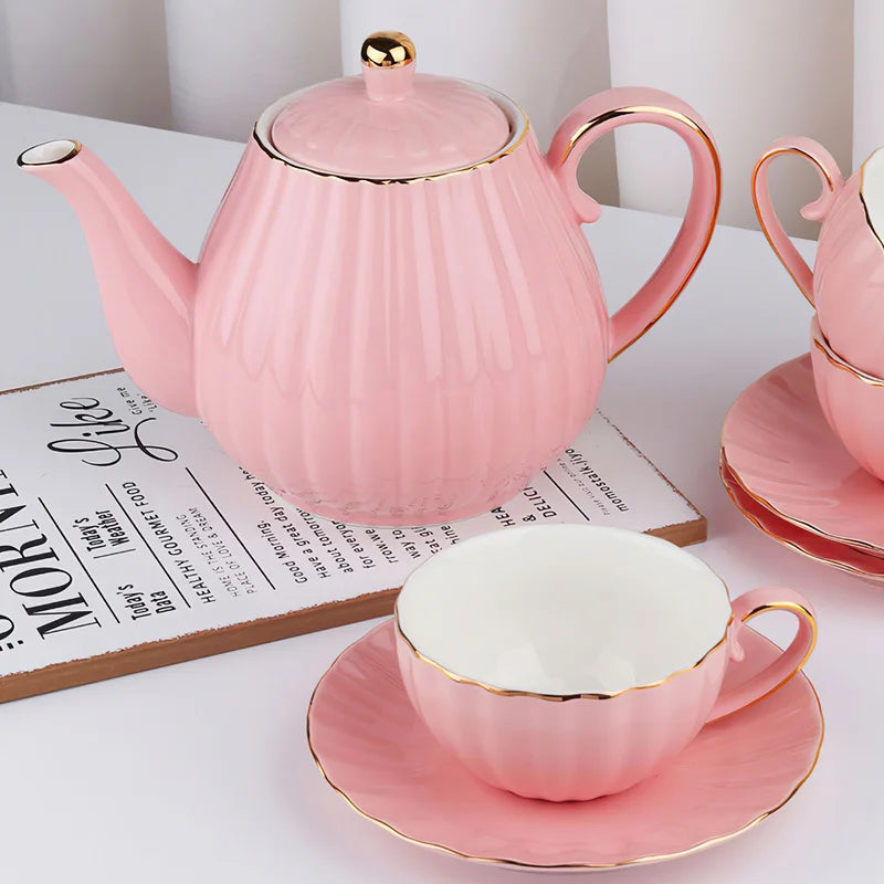 Axya European Style White Bone Teaware Set for Coffee & Afternoon Tea