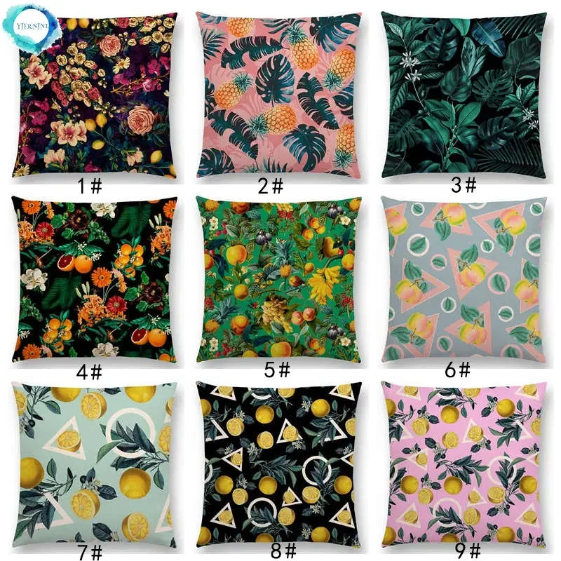 Axyaa Tropical Jungle Garden Throw Pillow Covers
