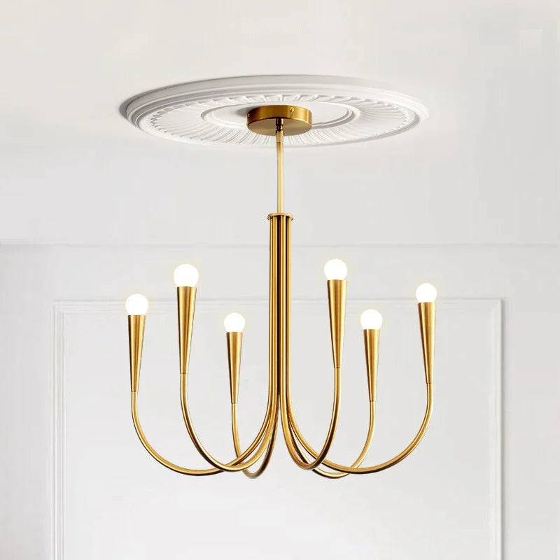 Axyaa French Style Golden Chandelier for Luxury Home Decor