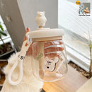 Axyaa Kawaii Jumbo Boba Cup: Large Cute Stirring Water Bottle for Girls - Dual Drinking Cups