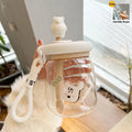 Axyaa Kawaii Jumbo Boba Water Bottle With Straw - Large Capacity Cute Stirring Cup