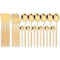 Axyaa Gold Stainless Steel Dinnerware Set for Elegant Table Setting