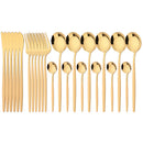 Axyaa Gold Stainless Steel Dinnerware Set for Elegant Table Setting
