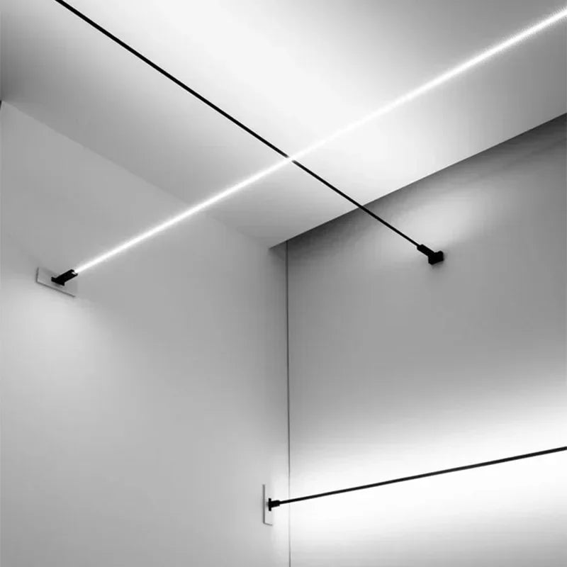 Axyaa LED Linear Wall Lamp Strip Sconce Black/White Steel Bar Villa Aisle Lighting