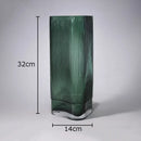 Axyaa Relief Stripe Glass Vase: Modern Minimalism Decor for Flowers, Desk, and Crafts