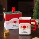 Axyaa Christmas Ceramic Mugs Gift Box Pack Snowman Santa Claus Handle Water Coffee Cup
