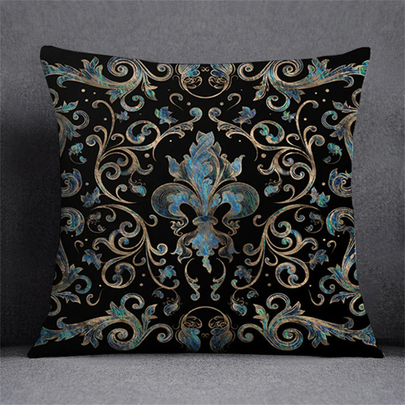 Axyaa Black Gold Plant Design Pillowcase for Elegant Home Decor