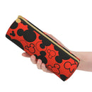 Axyaa Leather Mickey Minnie Pencil Case Big Capacity for Students School Gifts