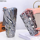 Axyaa Crystal Glass Hydroponic Vase for Art Flower Arrangement and Decor