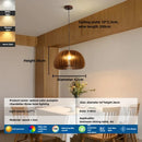 Axyaa Wood Pumpkin Pendant Light - Vintage E27 Hanging Lamp for Home and Restaurant