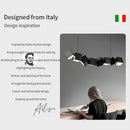 Axyaa Nordic Box Pendant Lamp: Modern LED Ceiling Chandelier for Home, Office, Dining Room