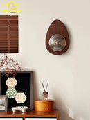 Axyaa Solid Wood Glass Wall Lamp LED Indoor Lighting for Bedroom and Living Room