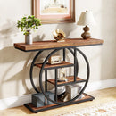 Axyaa 4-Tier Industrial Entryway Console Table for Living Room, Foyer, Hallway