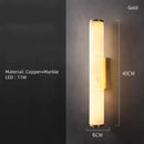 Axyaa Marble Wall Light Black Gold Copper Stone Brass Sconce for Parlor Bedroom