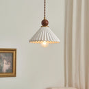 Axyaa Ceramic Wood LED Pendant Lamps | Home Decor Hanging Light Fixtures