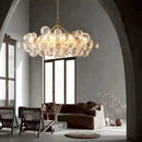 Axyaa Gold Chrome LED Ceiling Chandelier for Dining Room - Villa Lighting Fixture