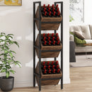 Axyaa 3-Tier Wooden Wine Storage Stand: Wobble-Free Freestanding Rack & Display Shelf
