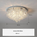 Axyaa Crystal Ceiling Lamp Steel LED Chandelier Lighting Fixtures Art Deco Style