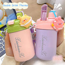 Axyaa Kids Stainless Steel Insulation Water Bottle with Straw - Double Drink Thermos Cup