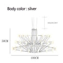 Axyaa Luxe Coppelia Loft Iron Chandelier: High-End LED Round Wire Lighting