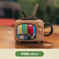 Axyaa 3D TV Shape Ceramic Coffee Mugs with Cover - Retro Drinkware & Household Cup