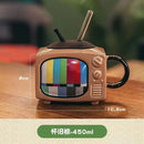 Axyaa 3D TV Shape Ceramic Coffee Mugs with Cover - Retro Drinkware & Household Cup