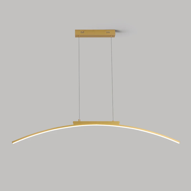 Axyaa Minimalist Curve Pendant Lamp - Adjustable Height LED Dining Light