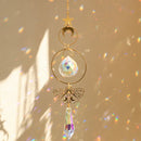 Axyaa Crystal Butterfly Moon Prism Suncatcher - Outdoor Rainbow Maker Fairy Garden Decor