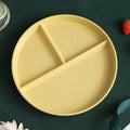 Axyaa Three-Compartment Wheat Straw Grid Dinner Plate for Microwave, Kitchen, Household