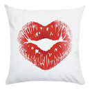 Axyaa Red Lips Pattern Pillowcase — Colorful Home Decor