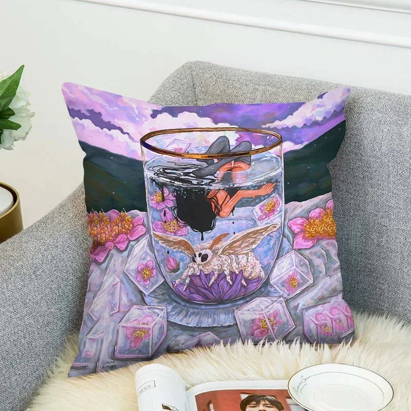 Axyaa 40x40 Jane Koluga Art Pillow Cover for Home Decor and Car Sofa Fall Theme