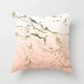 Pink Glitter Letter Flower Geometric Cushion Cover by Axyaa