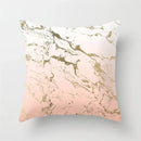 Pink Glitter Letter Flower Geometric Cushion Cover by Axyaa