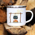 Axyaa Caravan Adventure Enamel Mug for Camping and Campfires