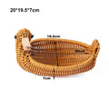 Axyaa Rattan Fruit Plate - Multipurpose Woven Animal Style Storage Tray
