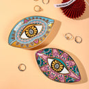 Axyaa Devil Eye Prints Ceramic Jewelry Storage Tray Oval Porch Decor Ornaments